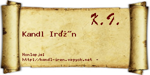 Kandl Irén névjegykártya